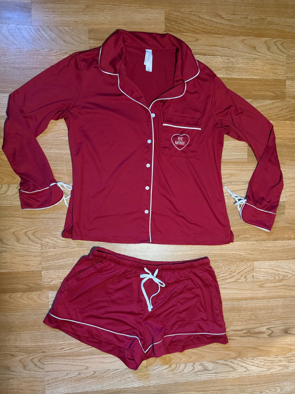 Auden Red Two-Piece Pajama Set with White Piping